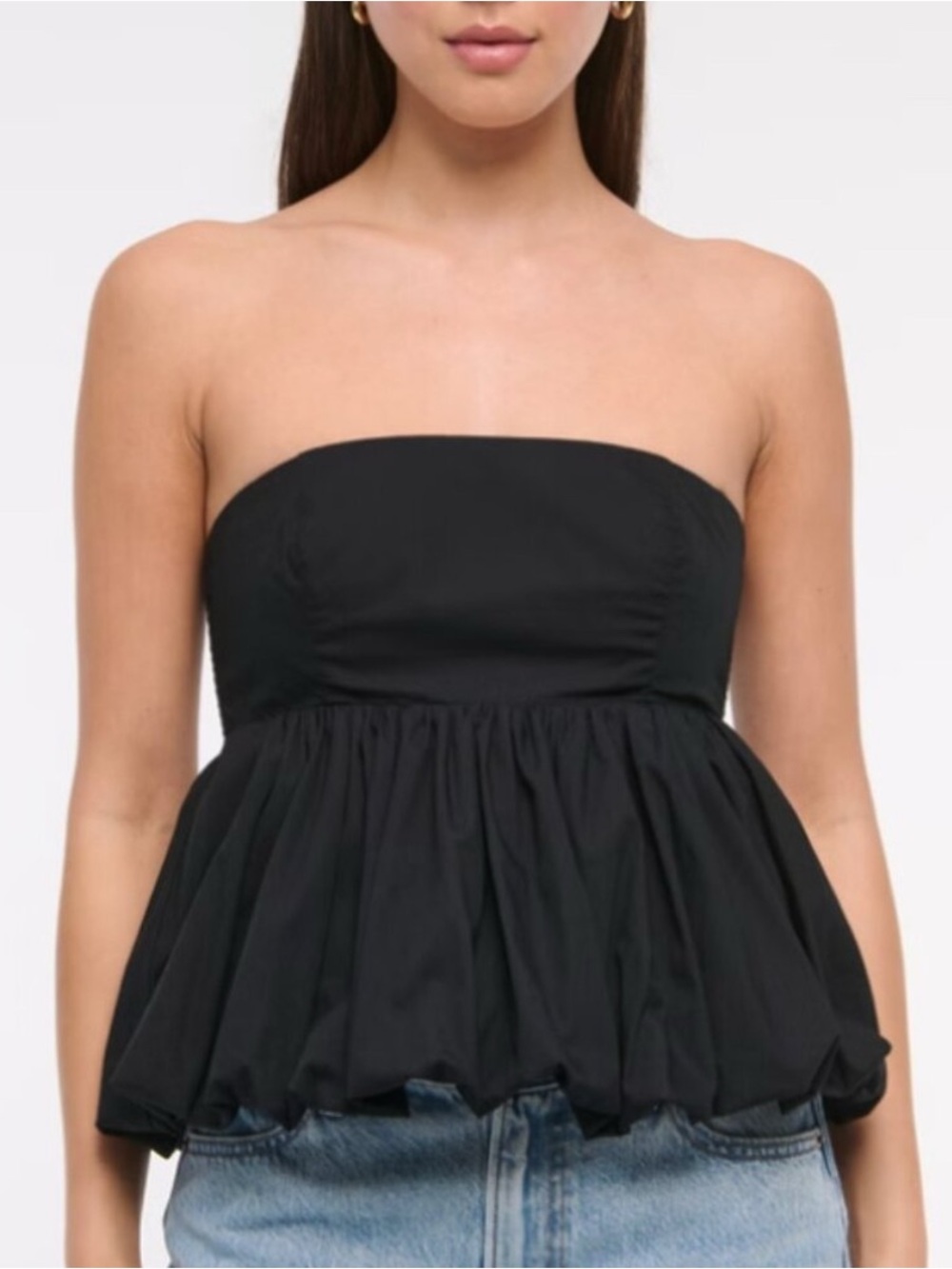 Abercrombie & Fitch Strapless Bubble Hem Top